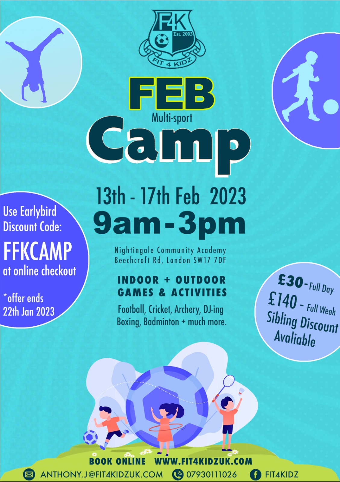 February Half-term camp! - Fit 4 Kidz UK